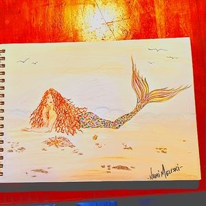 Signed drawing of mermaid